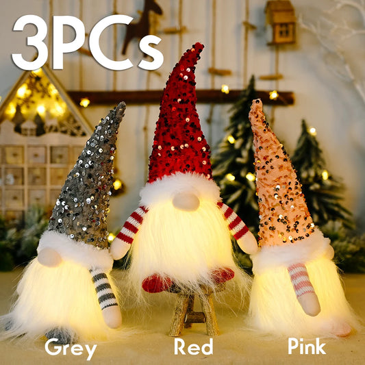 Glow Gnome Christmas Faceless Doll