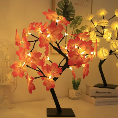 Tree Table Lamps Maple Leaf Decor