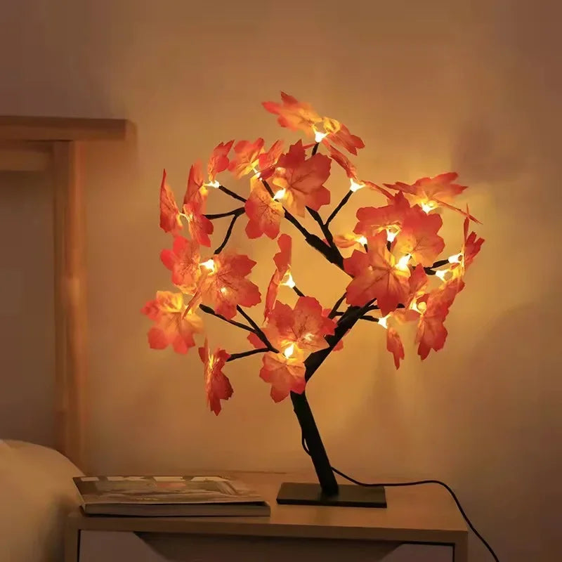 Tree Table Lamps Maple Leaf Decor