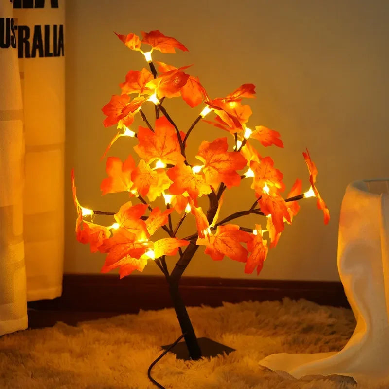 Tree Table Lamps Maple Leaf Decor